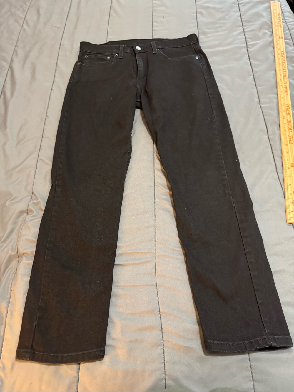 Levis 502 Jeans Mens 31x30 Black Regular Straight Stretch Denim Pants